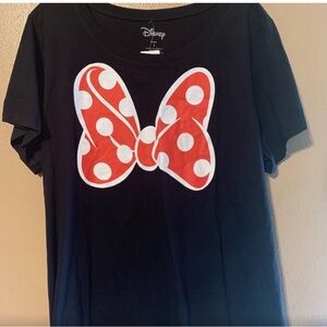 Disney Minnie Mouse With Glitter White Trim and Polka Dots on the Red Bo…